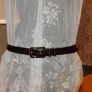 37" classic black and silver leather size med belt